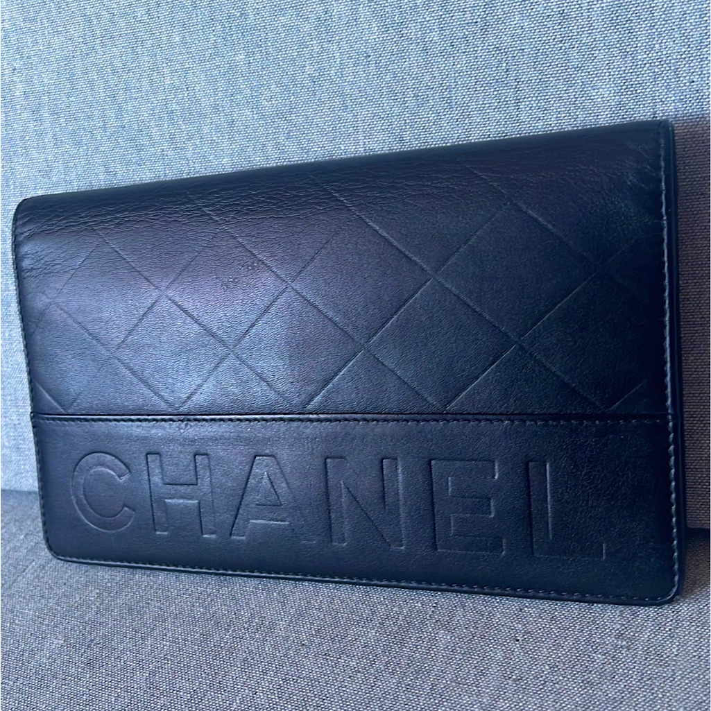 Rare Chanel Black Leather Bifold Wallet